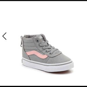 Grey and pink toddler vans